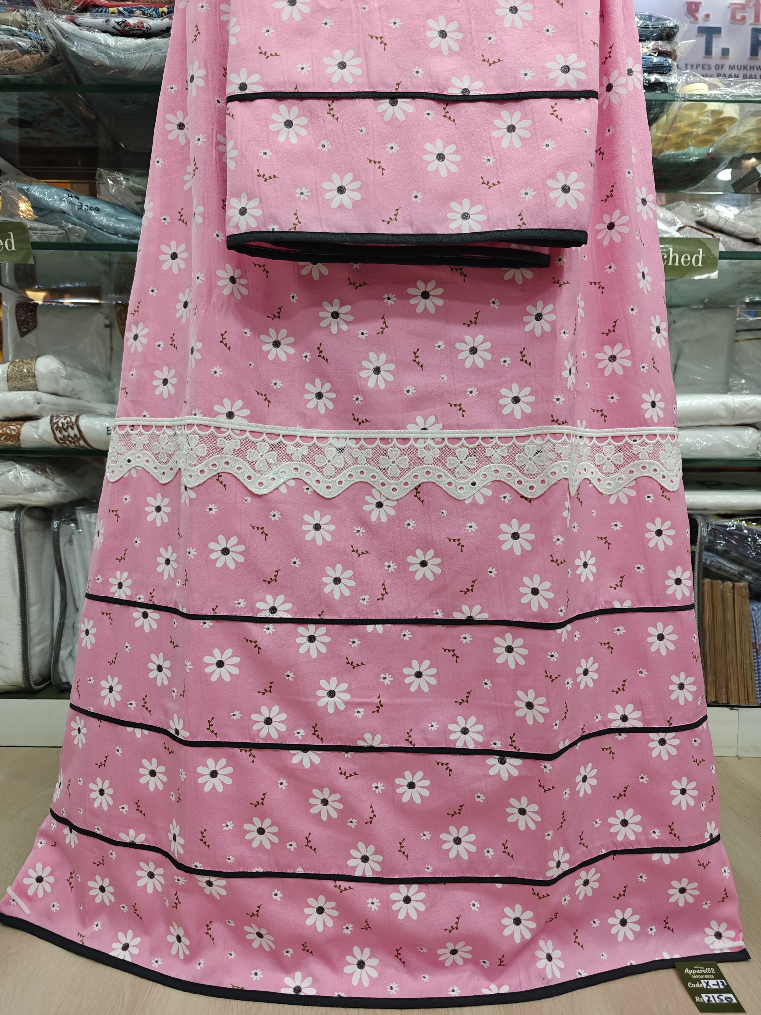  Pink Printed Cotton Fabric Rida